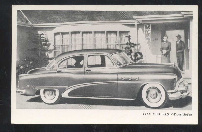 1952 BUICK 41D 4 DOOR SEDAN VINTAGE CAR DEALER ADVERTISING POSTCARD