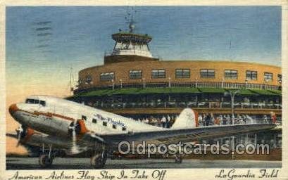 American Airlines Flag ship in take off Linen, Airplane, Airlines, 1944 light...