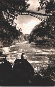 South Africa Victoria Falls The Bridge And Boiling Pot Zambia Vintage RPPC 09.09