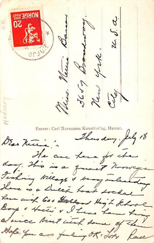  Norway Postcard Hardanger Eidfjord Oddaveien 