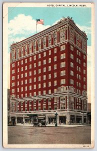 Hotel Capital Lincoln Nebraska NB Road View Historic Building Landmark Postcard