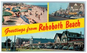 c1950's Greetings From Rehoboth Beach Multiview Delaware Correspondence Postcard