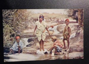 Mint USA Advertising Postcard Peerless Laundry and Dye Co Algiers River Family