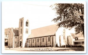 RPPC ST. JOHNS, Michigan MI ~ M.E. CHURCH Clinton County 1940s Postcard