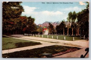 Military~Fort Douglas Utah~US Army~Officers' Quarters & Grounds~Vintage Postcard