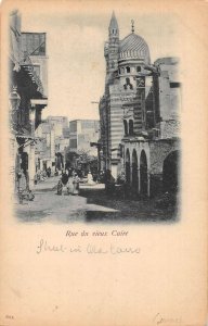 Cairo Egypt Rue du Vieux Street Scene Vintage Postcard AA46307