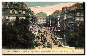 Old Postcard The Paris Opera Avenue of taking the Grand Hotel du Louvre