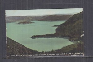 NEW ZEALAND, ROTOKAKAHI OR GREEN LAKE, ROTORUA, SACRED ISLAND, c1910 ppc, unused