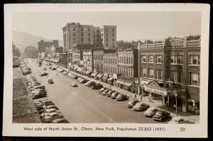 Vintage Postcard 1951 West side of North Union Street, Olean, New York (RPPC)