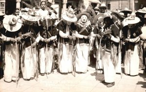 Vintage Postcard Photo View of The Dance of the Little Old Men Pátzcuaro MX RPPC