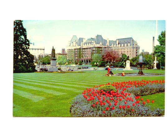 Empress Hotel,  Tulips, Victoria British Columbia.