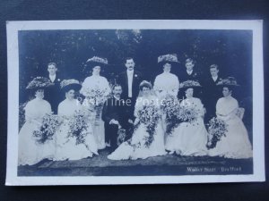 Group Wedding Portrait BRIDE & GROOM Old RP Postcard by Walter Scott of BRADFORD