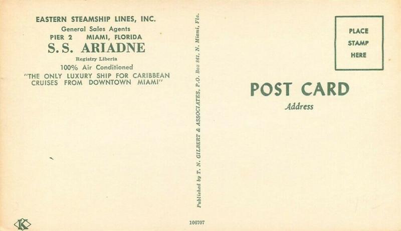 Steamship, S.S. Ariadne, Eastern Steamship Lines, Inc, T.N. Gilbert