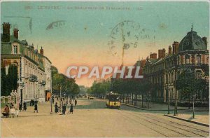 Old Postcard Le Havre Boulevard Strasbourg Tram