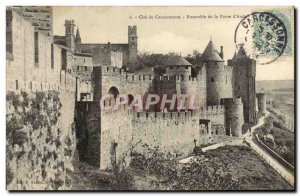 Old Postcard Cite Carcassonne entire door & # 39aude