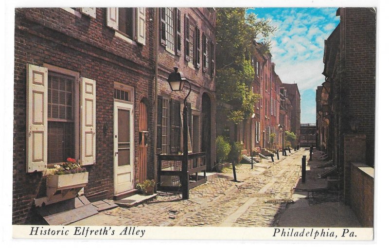 Philadelphia PA Historic Elfreth's Alley Early City Street Vntg WYCO Postcard