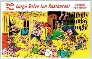 QUEMADO, New Mexico NM  Comic Advertising LARGO DRIVE INN RESTAURANT  Postcard