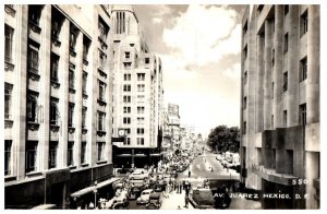 Avenue In Juarez Mexico Black And White Postcard Posted 1946