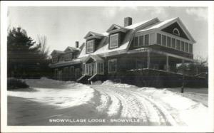 Snowville NH Lodge in Winter Real Photo Postcard #4