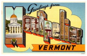 Vermont Montpelier LARGE LETTER