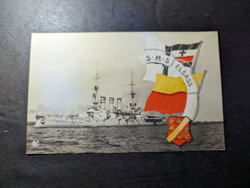 Mint Germany Naval Ship RPPC Postcard SMS Elsass