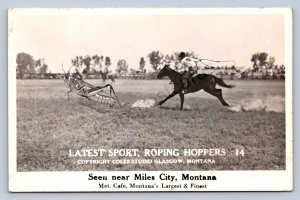 J89/ Miles City Montana RPPC Postcard c1940s Exaggeration Grasshopper 320