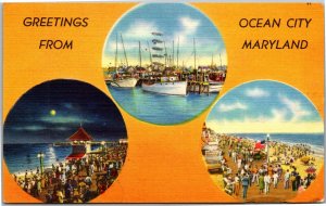 Postcard MD Ocean City Greetings multiview