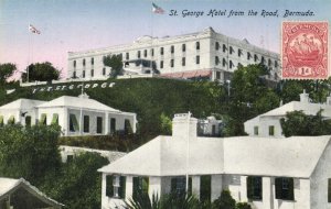 bermuda, St. GEORGE'S, St. George Hotel from the Road (1930) Postcard