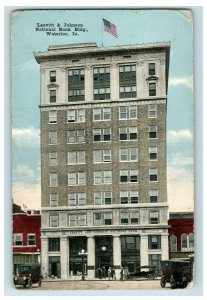 C.1910 Leavitt & Johnson National Bank Building Waterloo Iowa Postcard P94 