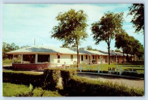 1960 North Platte Nebraska Postcard Stanford Motor Lodge Western Building Field