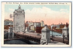 Chicago Illinois IL Postcard New Michigan Avenue Bridge Accident Building 1923