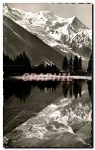 Old Postcard Chamonix Lake Beach and White Moht