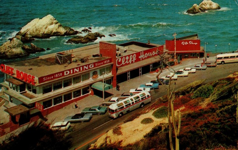 USA San Francisco Cliff House and Seal Rocks California Postcard 08.75