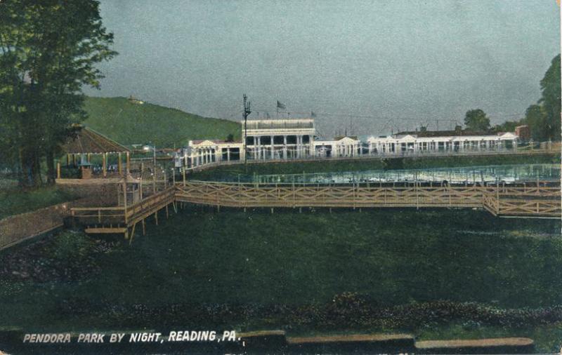 Pendora Amusement Park at Night - Reading PA, Pennsylvania - DB