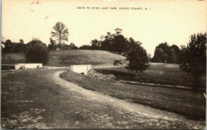 Drive Echo Lake Park Union County NJ New Jersey Antique Postcard DB UNP Unused 