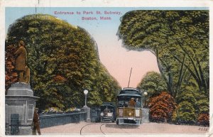 12740 Trolley Cars at Park Street Subway, Boston, Mass. 1915