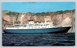 Stella Oceanis Cruise Ship Postcard Sun Line Greek Registry Ocean Liner Italy