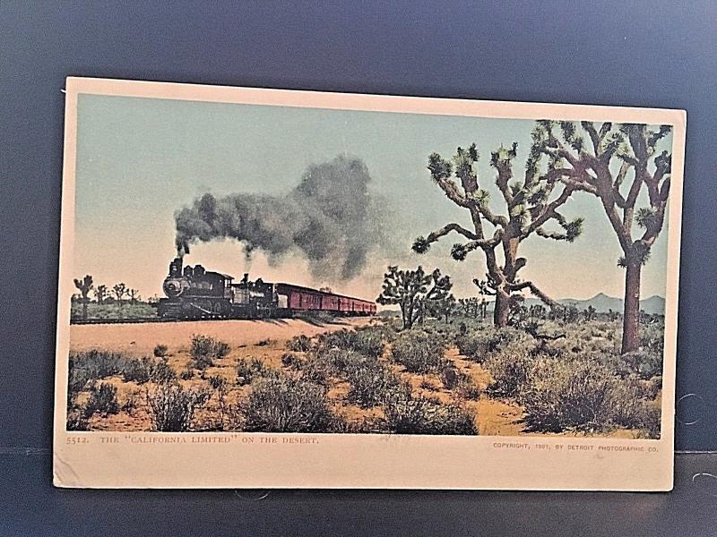 Postcard  California Limited Railroad Train Crossing Desert    X4