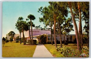 Bradenton Florida~Admin Bldg Manatee Junior College~Palm Trees~Vintage Postcard