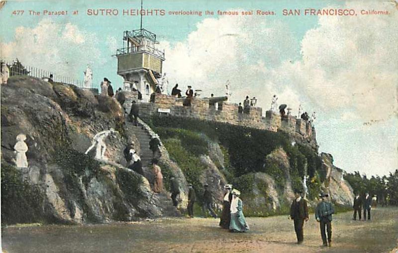 The Parapet at Sutro Heights San Francisco CA 1903? Divided