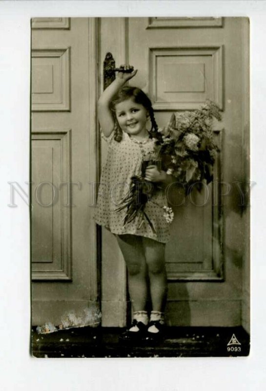 3156281 Charming Girl w/ Flowers Vintage Photo PC