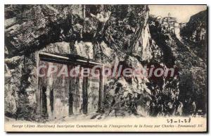 Postcard Old Saorge Alpes Maritimes Commemorative inscription of the inaugura...