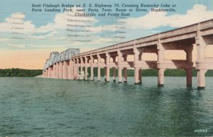 Scott Fitzhugh Bridge crossing Kentucky Lake - Paris TN, Tennessee - pm 1950