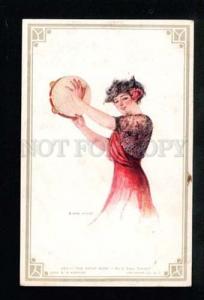 3037766 Lovely Gypsy Maid w/ TAMBOURINE By Earl CHRISTY vintage