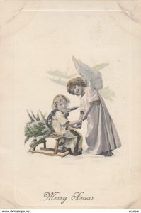 CHRISTMAS , Angel & Girl , 1914