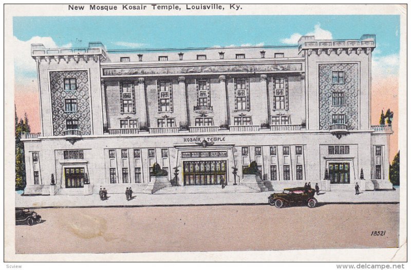 LOUISVILLE, Kentucky, PU-1929; New Mosque Kosair Temple