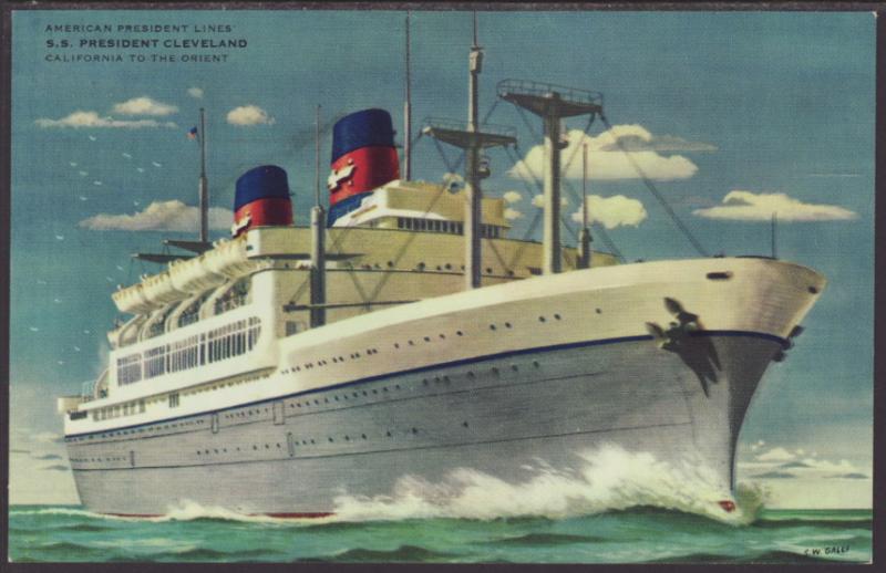 SS President Cleveland,American President Lines Postcard