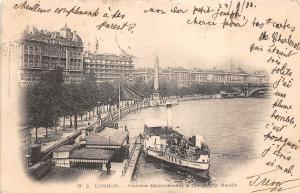 BR59284 london victoria embankment and cleopatra s needle ship bateaux  uk