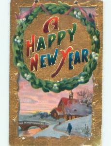 Divided-Back NEW YEAR SCENE Great Postcard W7599