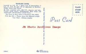 MI, Mackinaw City, Michigan, Travelers Motel, Exterior, Dexter Press No 13066C